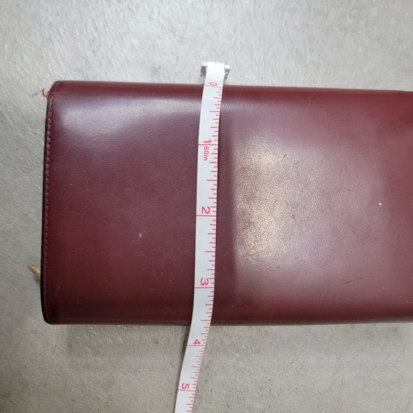 Rare Cartier Authentic Vintage Wallet Burgundy Brown Leather - Picture 12 of 15